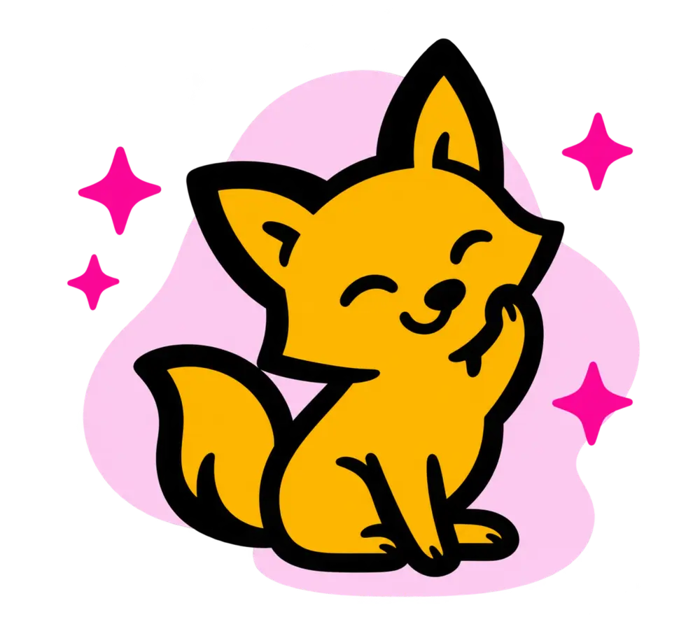 Smiling Magic Fox mascot